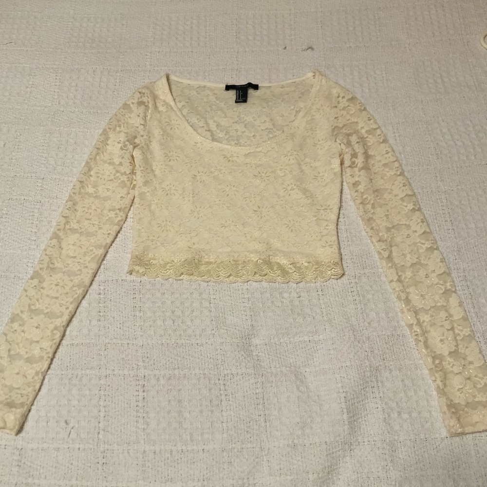 Cream Lace Forever 21 Crop Top